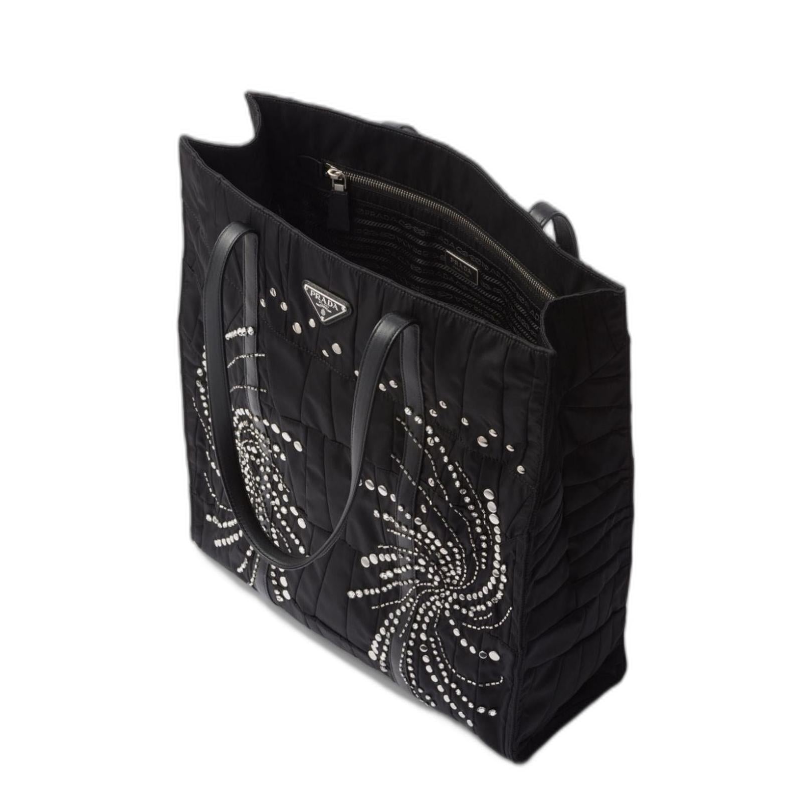 Black Re-Nylon Large Tote Bag - Image 4