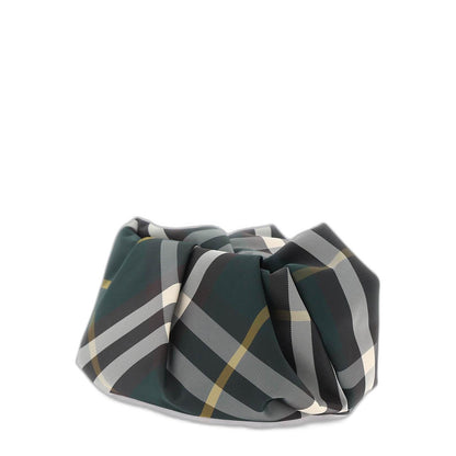Rose Checkered Ruched Clutch Bag - Image 1