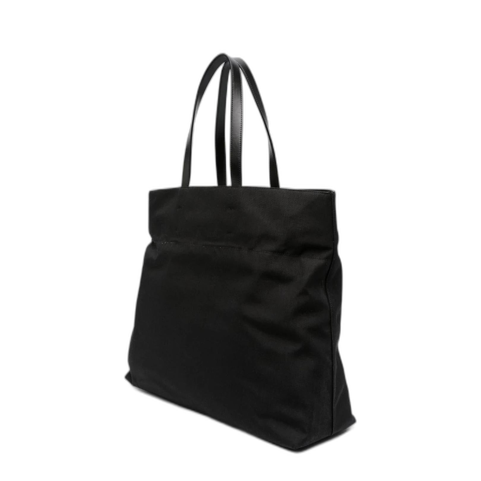 Black Canvas Shopping Bag - Image 2