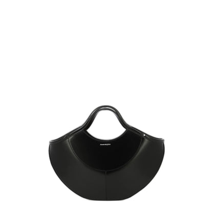 Black Leather Shopping Bag - Image 5