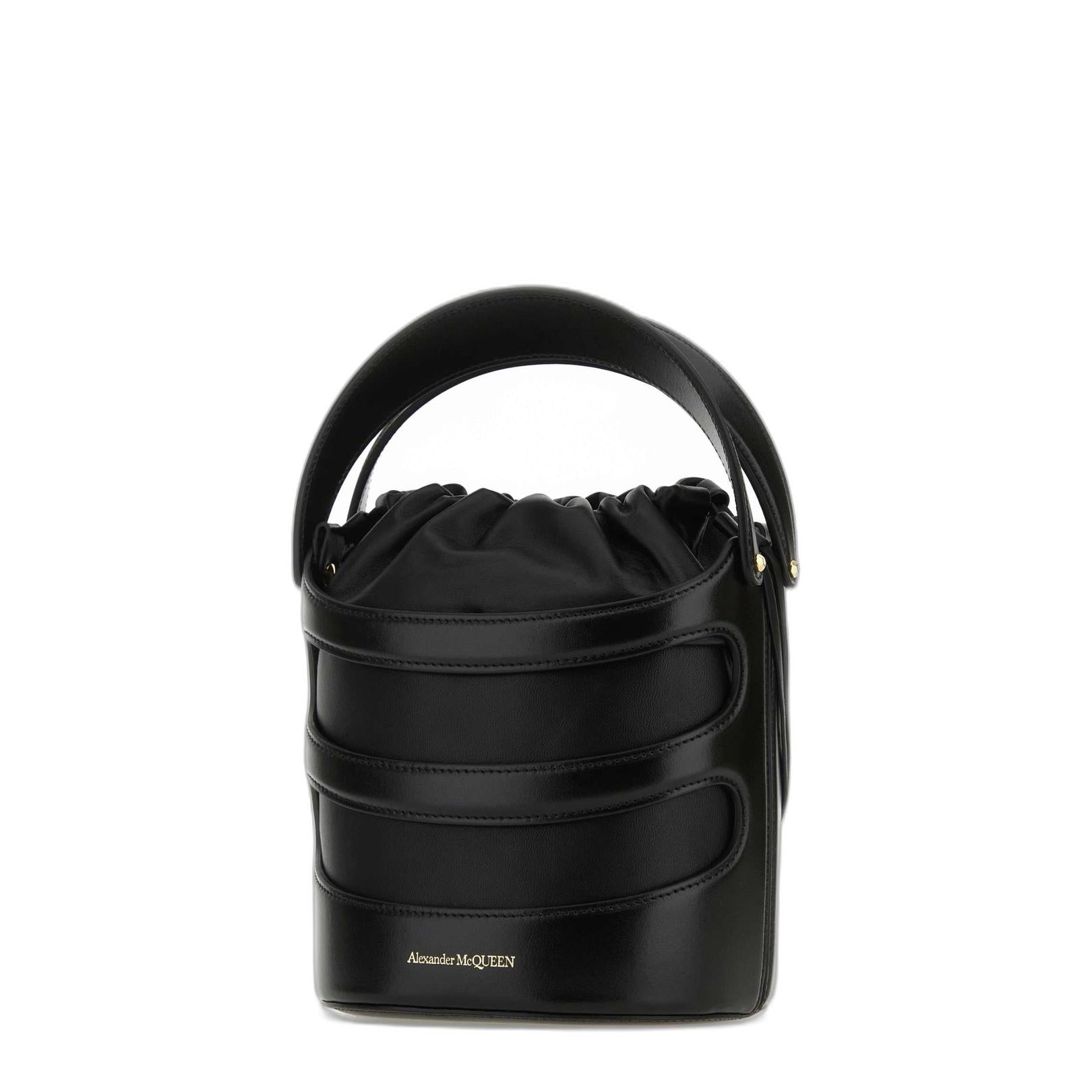 Black Leather The Rise Bucket Bag - Image 2