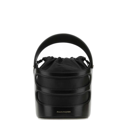 Black Leather The Rise Bucket Bag - Image 3
