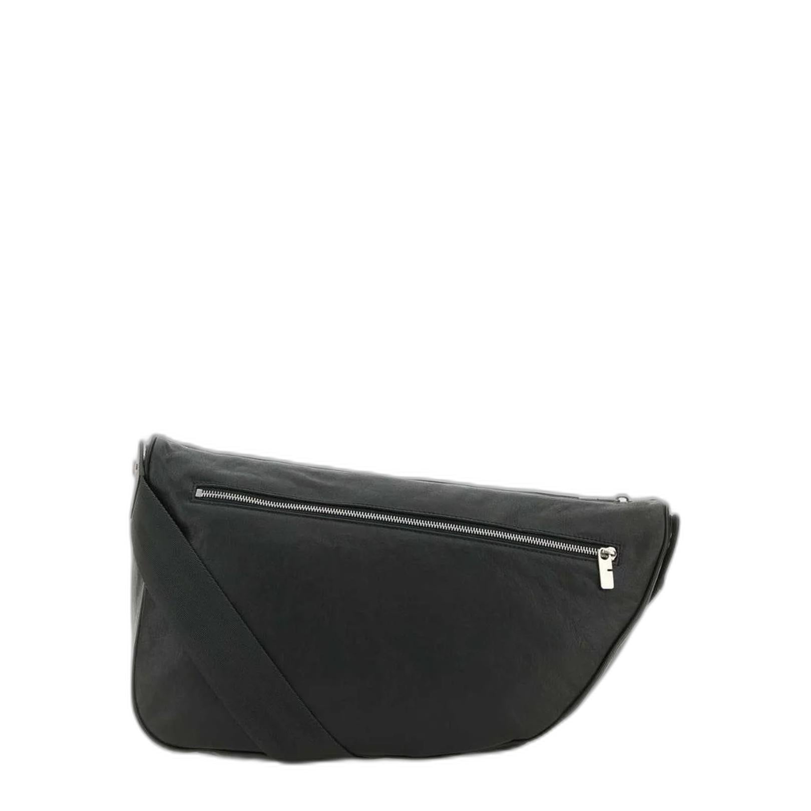 Slate Leather Shield Crossbody Bag - Image 3
