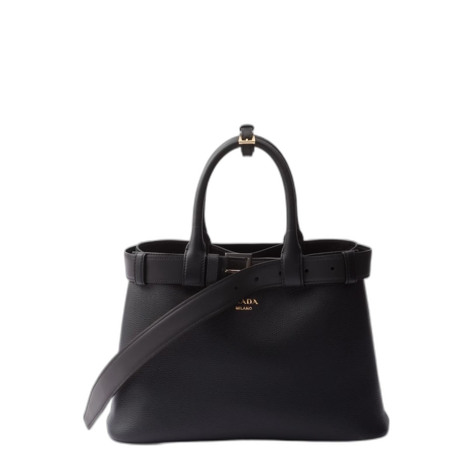 Black Medium Leather Handbag - Image 1