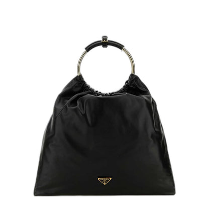 Black Leather Bucket Bag - Image 1