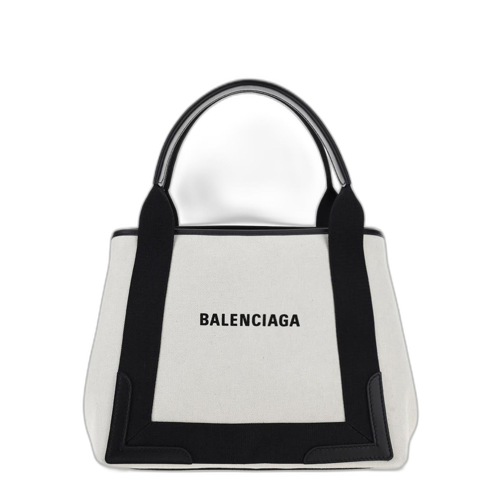 Navy Small Cabas in Beige - Image 1