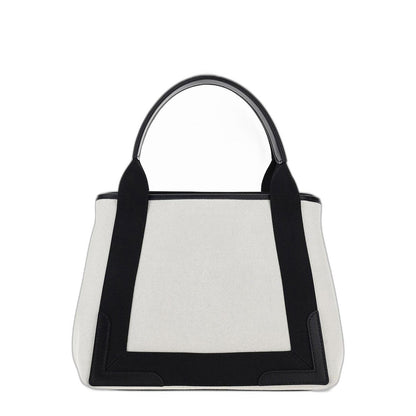 Navy Small Cabas in Beige - Image 7