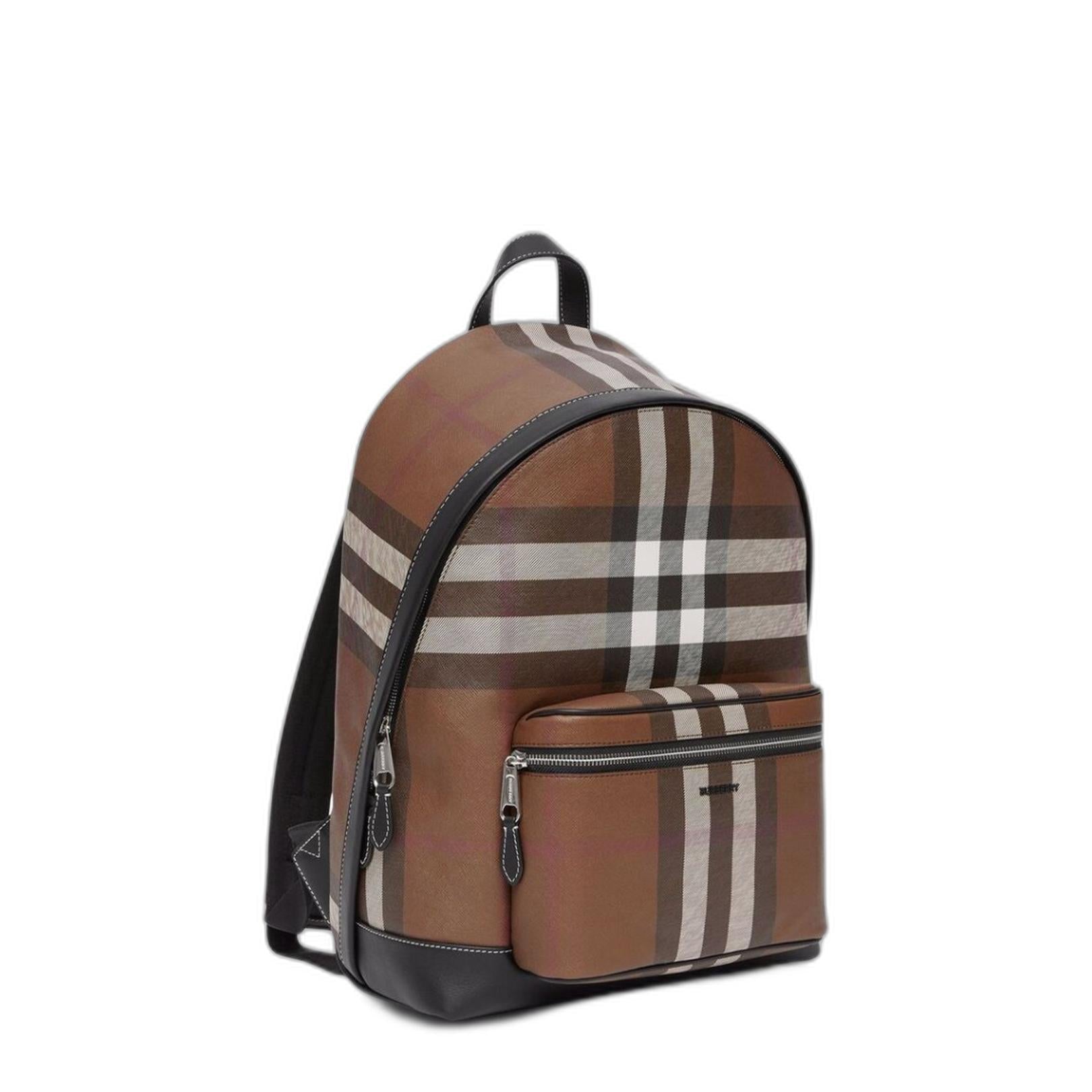 Burberry Check and Leather Backpack - Image 2