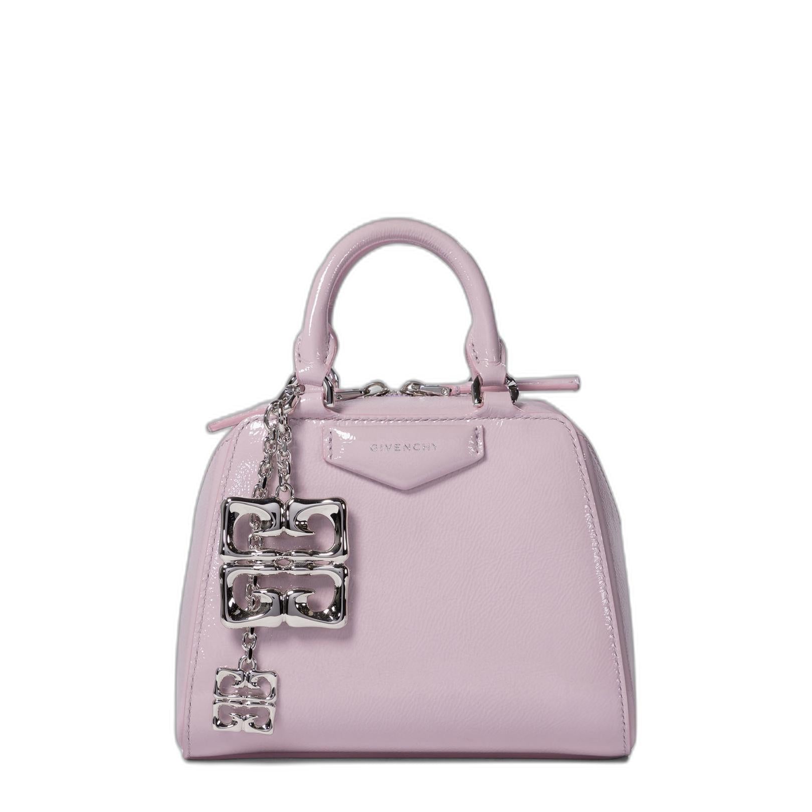 Antigona Cube Nano Bag In Patent Leather With Charm - Image 1