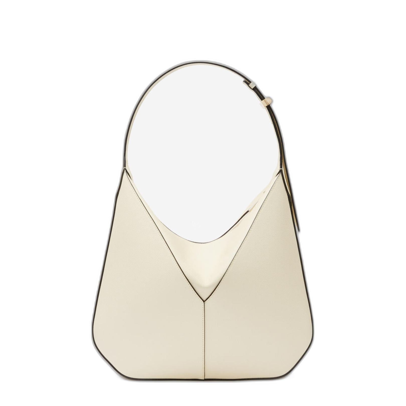 Camel Brown Leather Pebbled Texture Top Zip Fastening Panelled Design Adjustable Shoulder Strap - Image 3