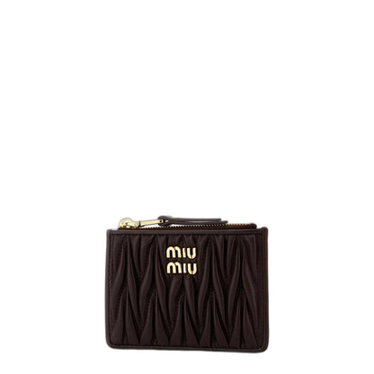 Miu Miu Brown Nappa Leather Card Holder - Image 2