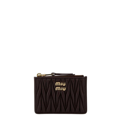 Miu Miu Brown Nappa Leather Card Holder - Image 1