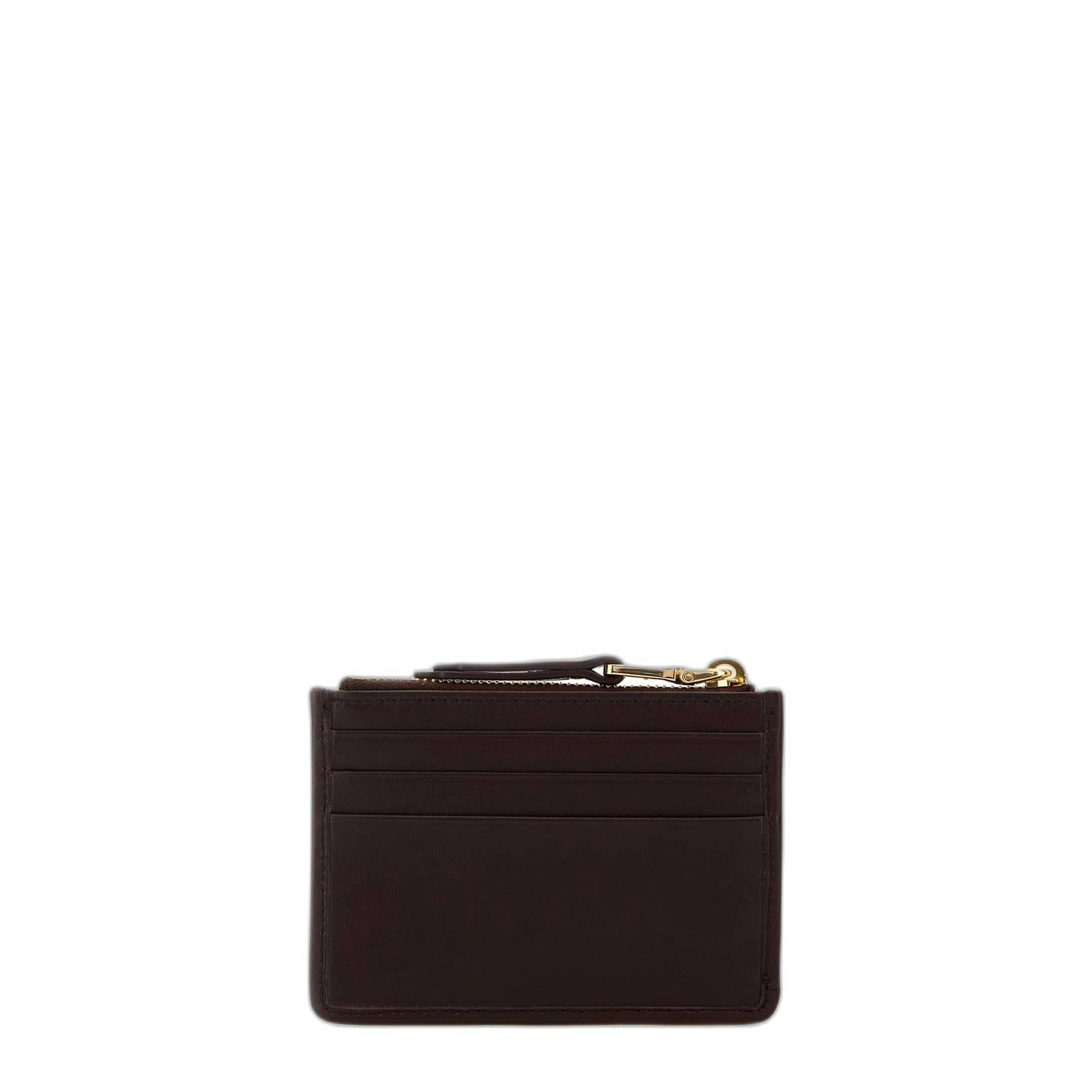 Miu Miu Brown Nappa Leather Card Holder - Image 3