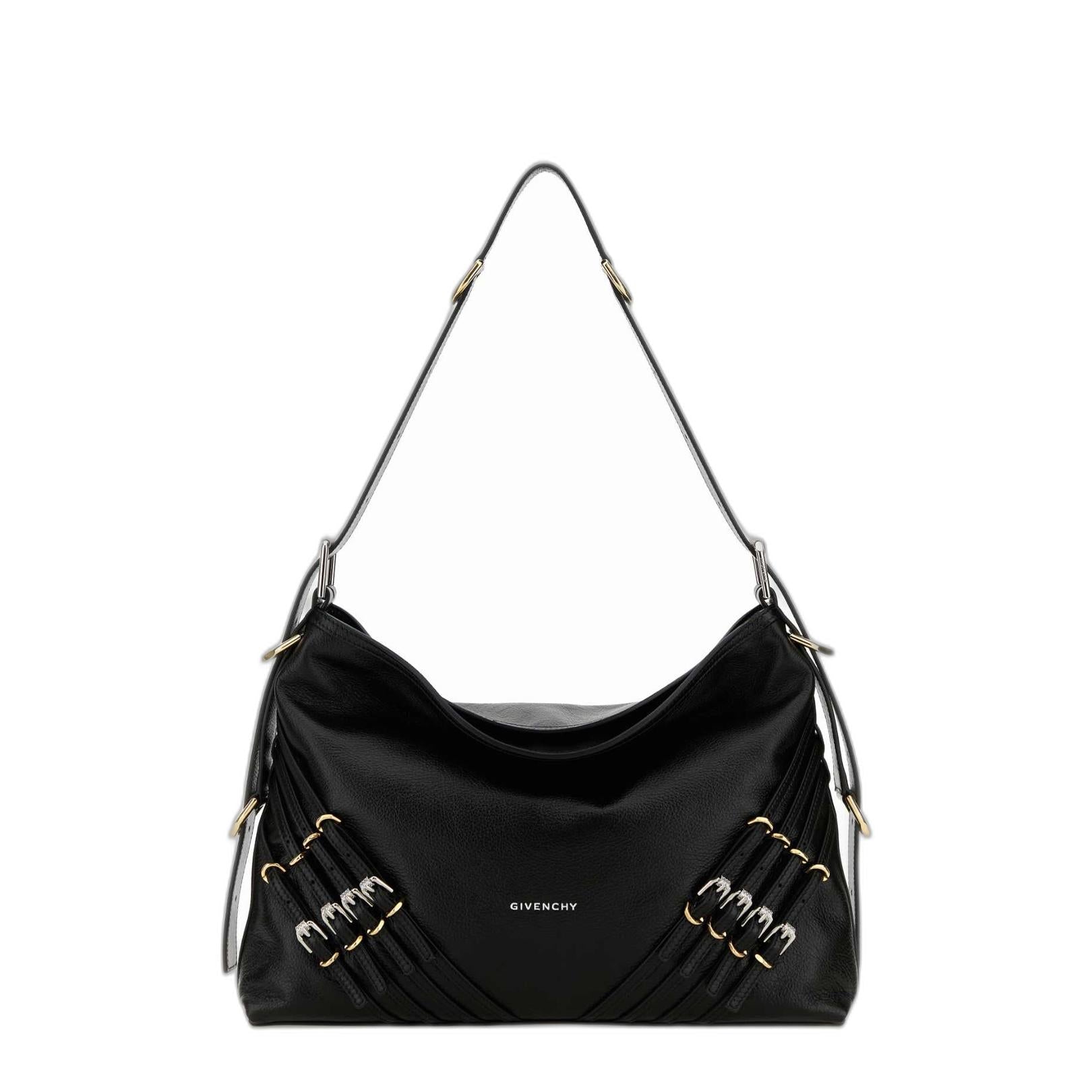 Givenchy Voyoum Medium Shoulder Bag In Shiny Leather - Black - Image 1