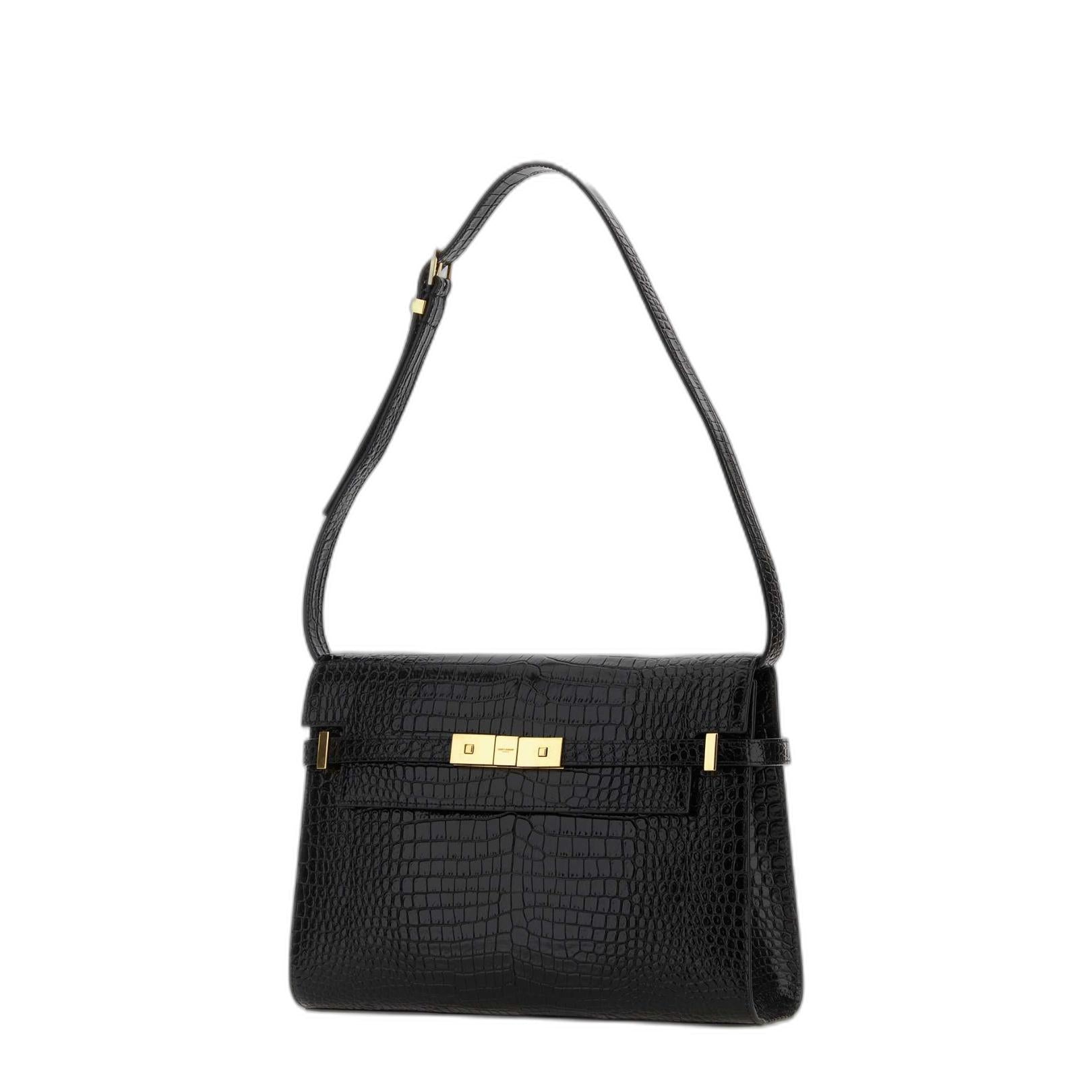 Manhattan In Crocodile-Embossed Shiny Leather - Image 1