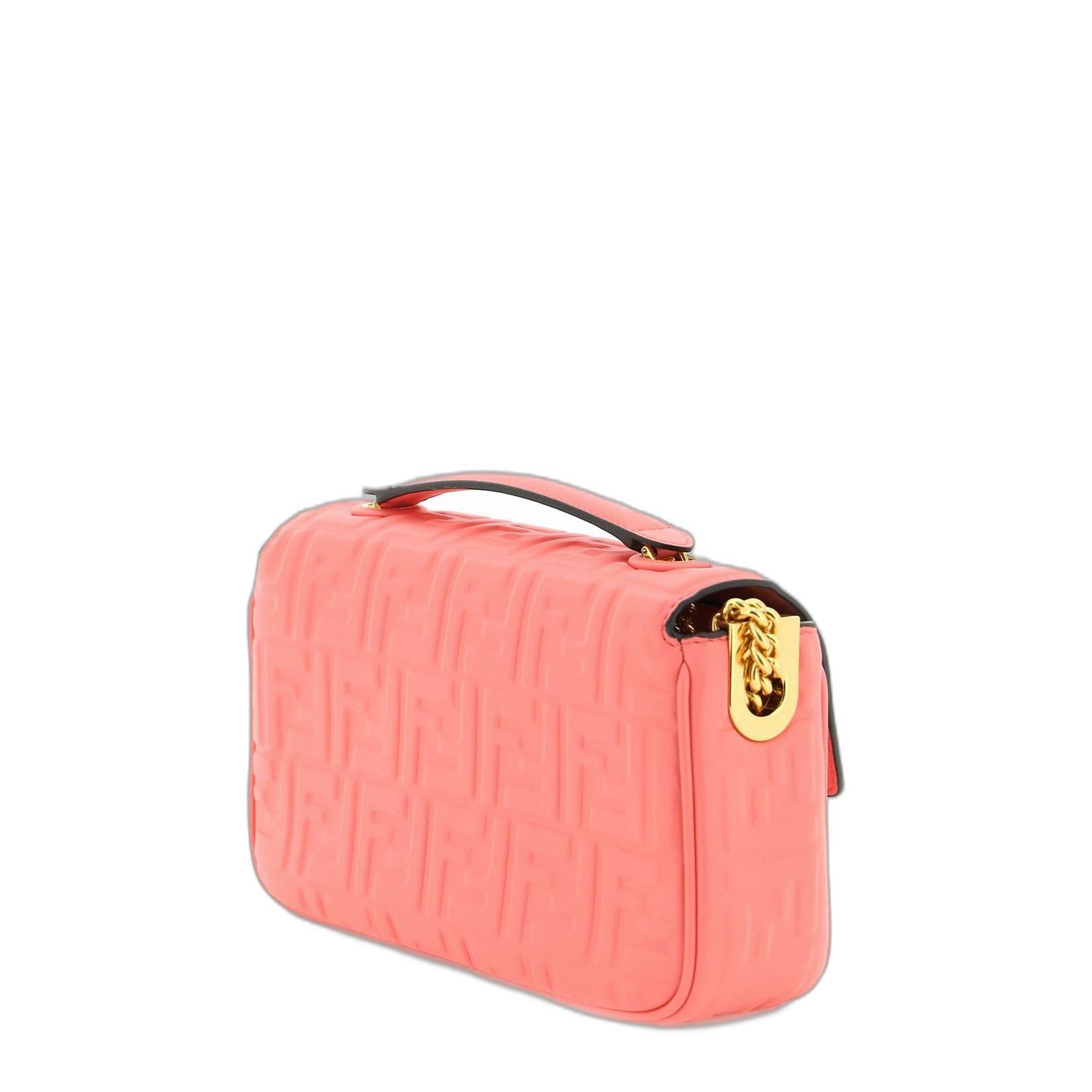 Baguette Chain Midi
Pink Nappa Leather Bag With FF Motif - Image 3