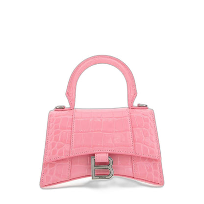Hourglass Xs Logo Plaque Top Handle Bag in Pink - Image 1