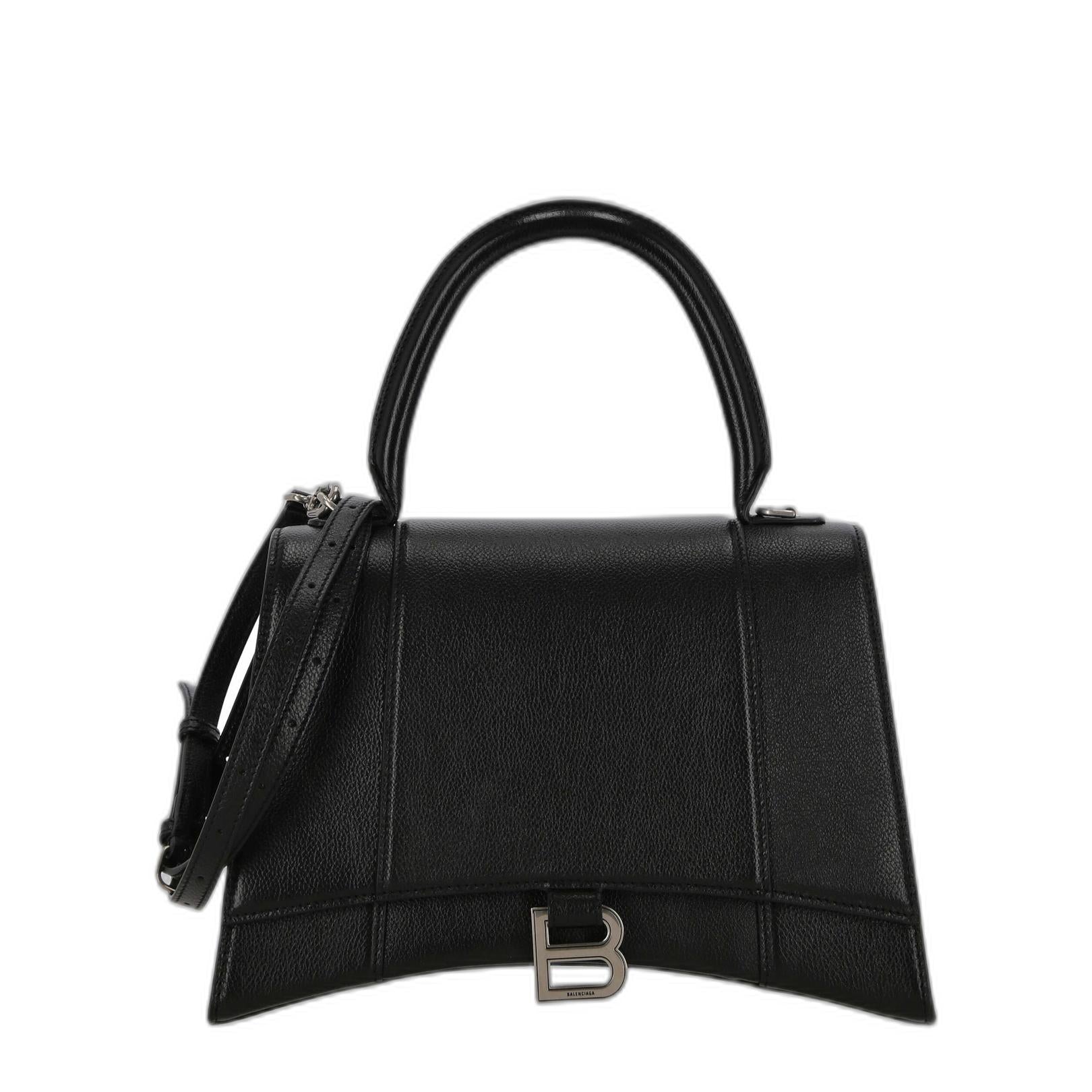 Hourglass Top Handle Bag in Black - Image 3