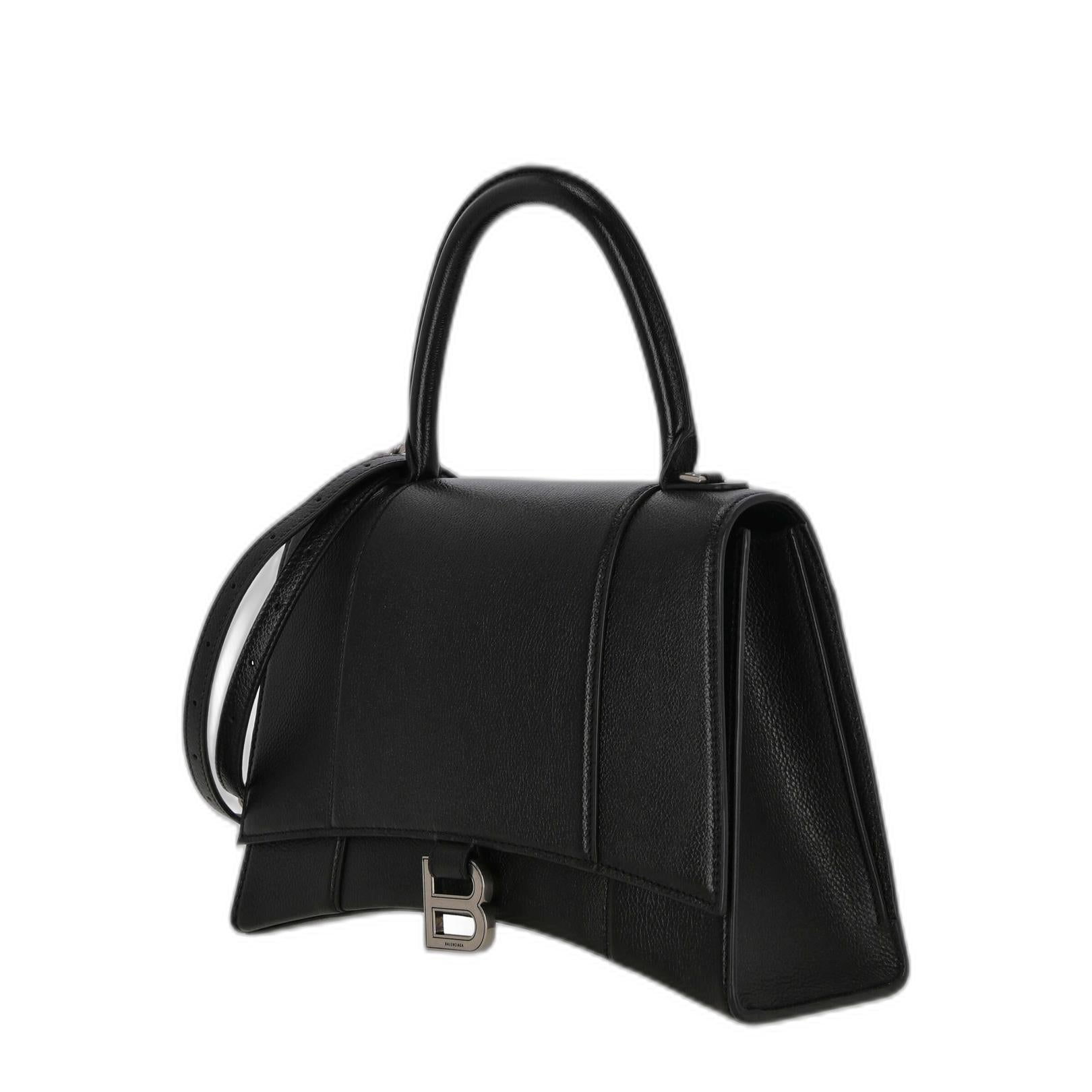 Hourglass Top Handle Bag in Black - Image 4