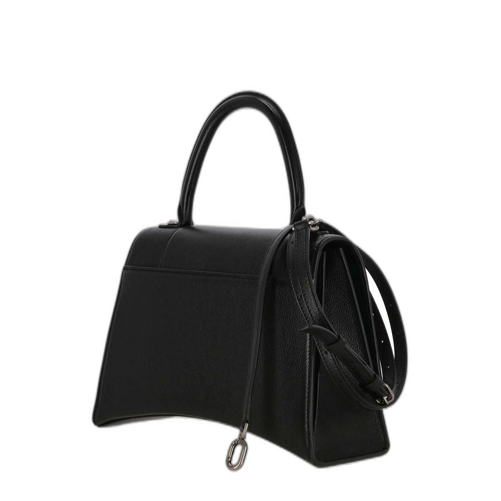 Hourglass Top Handle Bag in Black - Image 5