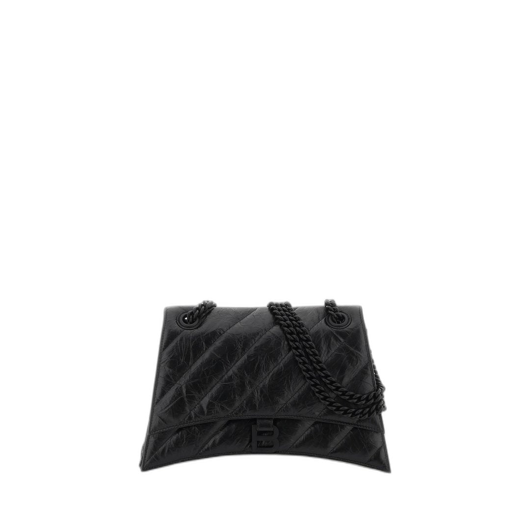 Crush Medium Chain Bag Quilted In Black - Image 1