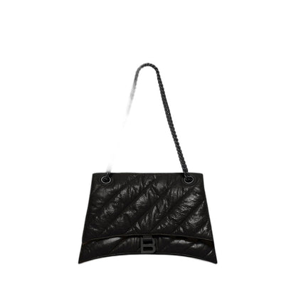 Crush Medium Chain Bag Quilted In Black - Image 2