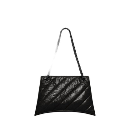 Crush Medium Chain Bag Quilted In Black - Image 3