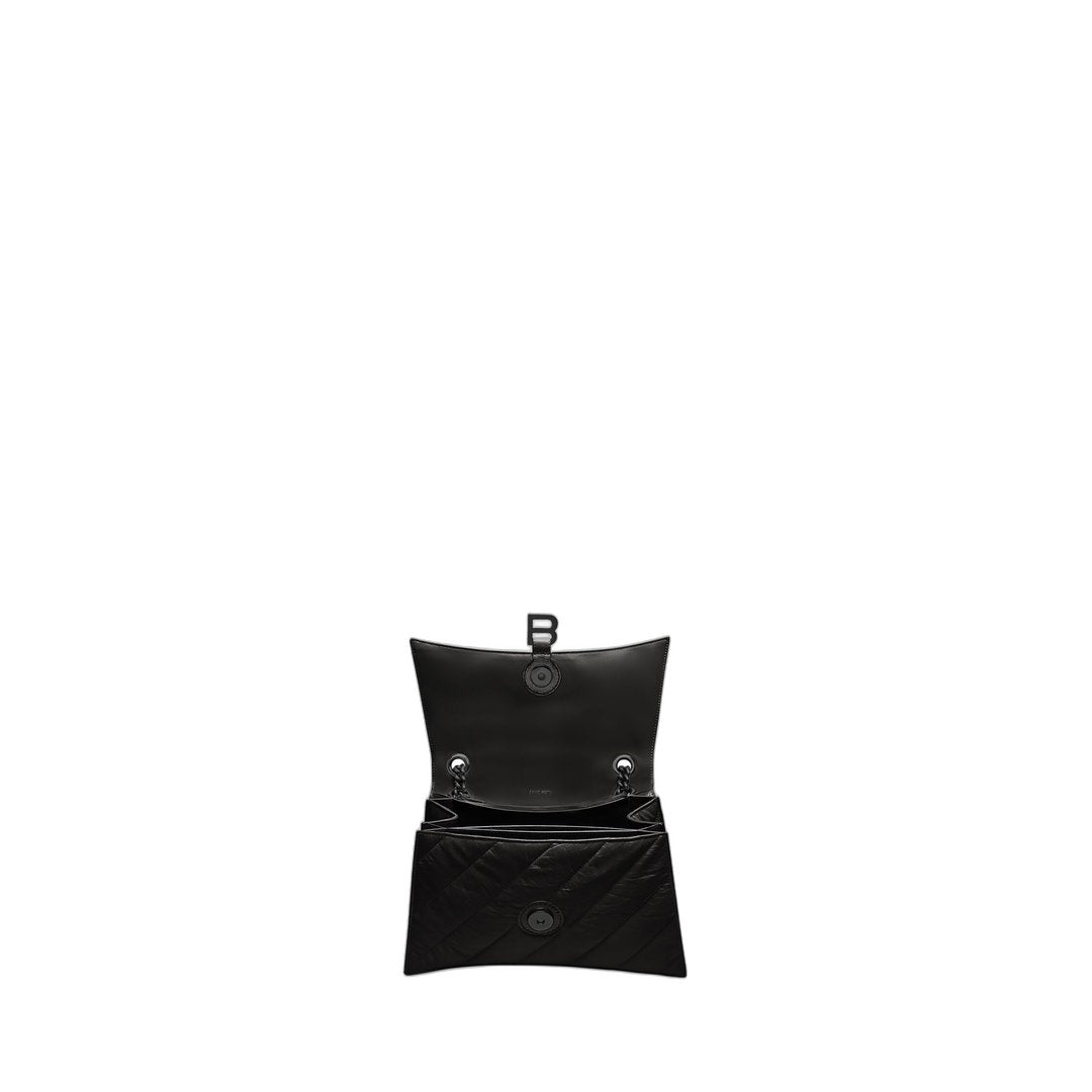 Crush Medium Chain Bag Quilted In Black - Image 4