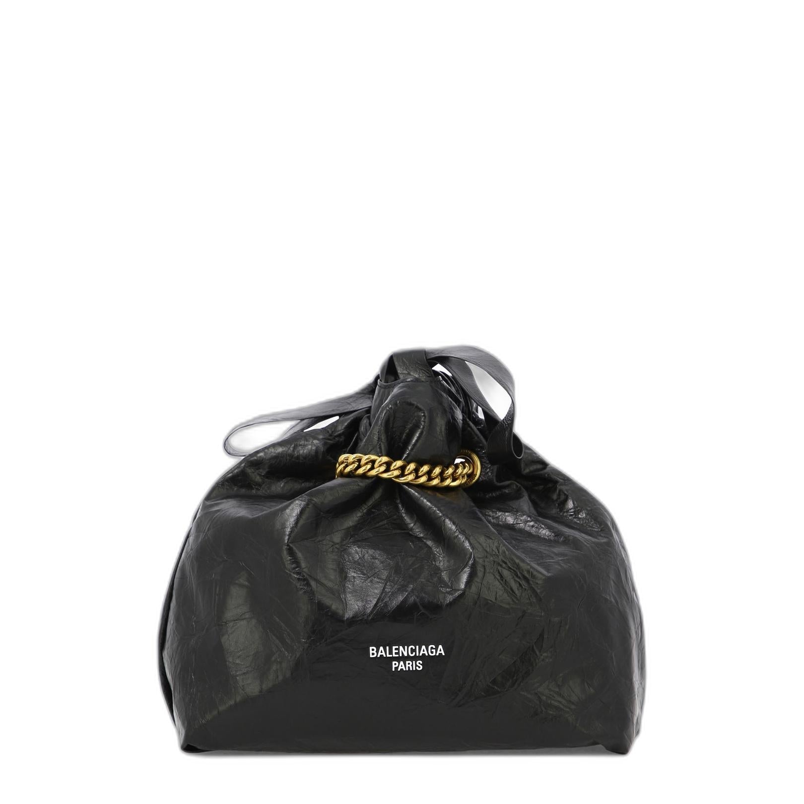 Crush Small Tote Bag in Black - Image 1