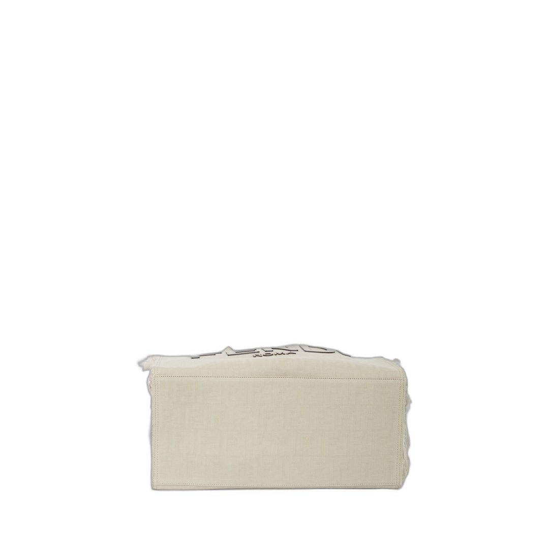 FF Jacquard Fringed
Beige Leather Bag - Image 6