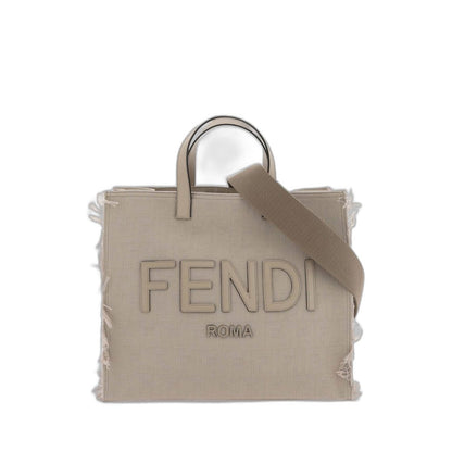 FF Jacquard Fringed
Beige Leather Bag - Image 8