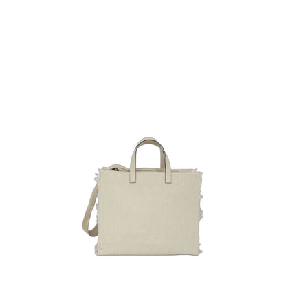 FF Jacquard Fringed
Beige Leather Bag - Image 12