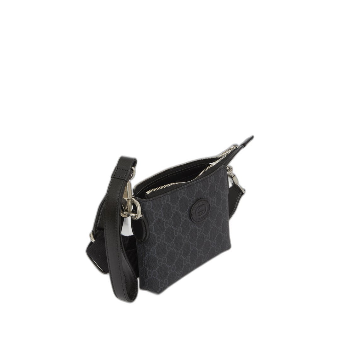 Gg Rétro Leather-Trimmed Coated-Canvas Messenger Bag - Image 4