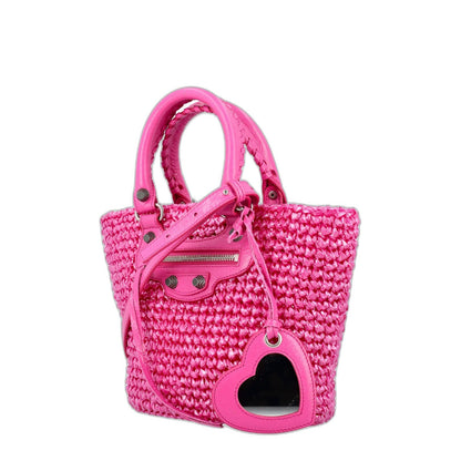 Le Cagole Small Panier Tote Bag in Pink - Image 3