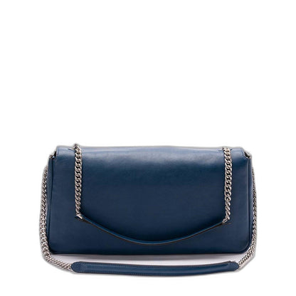 Baguette Chain Large  
Blue Leather Bag - Image 3