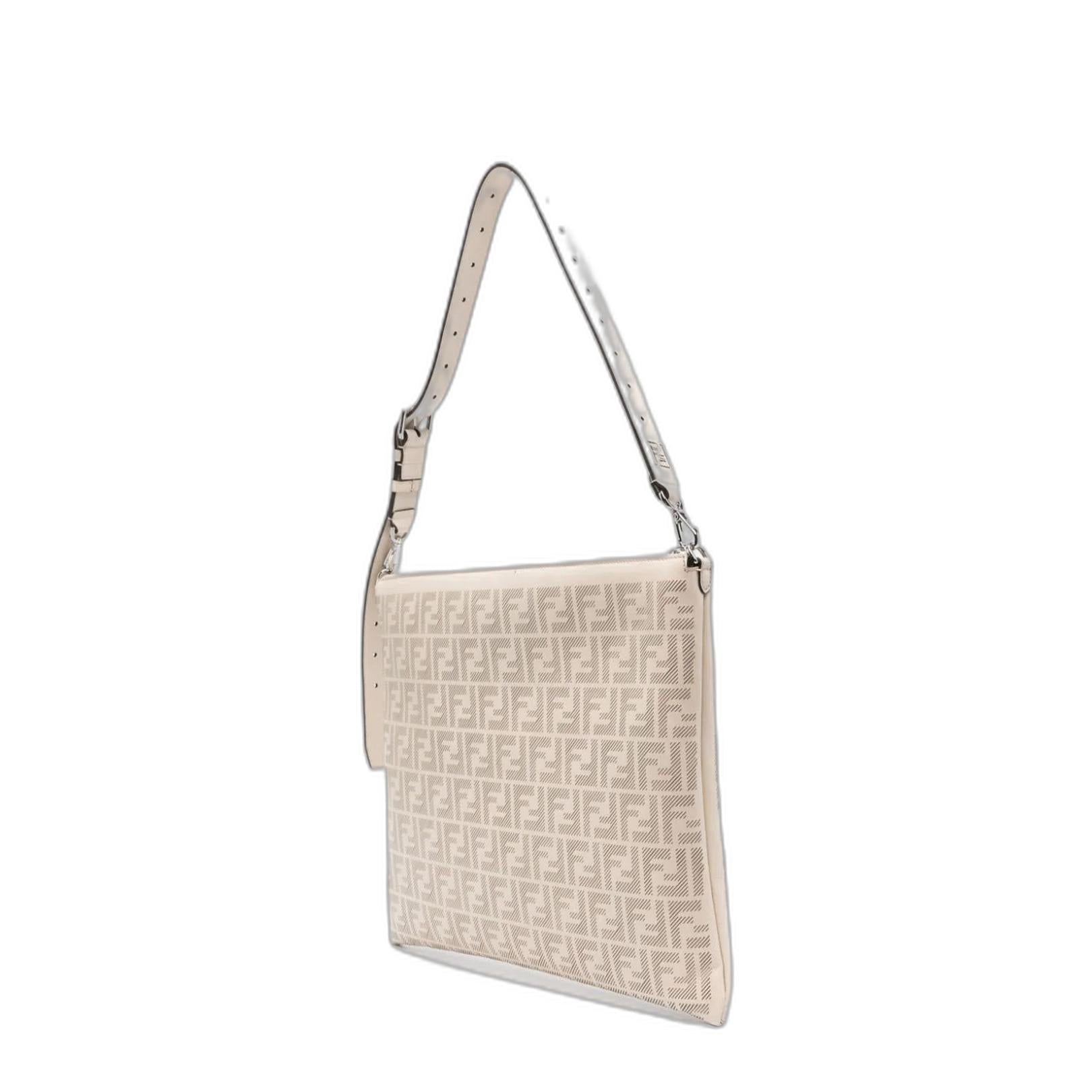 After FF
Ivory Calfskin Leather Shoulder Bag - Image 2