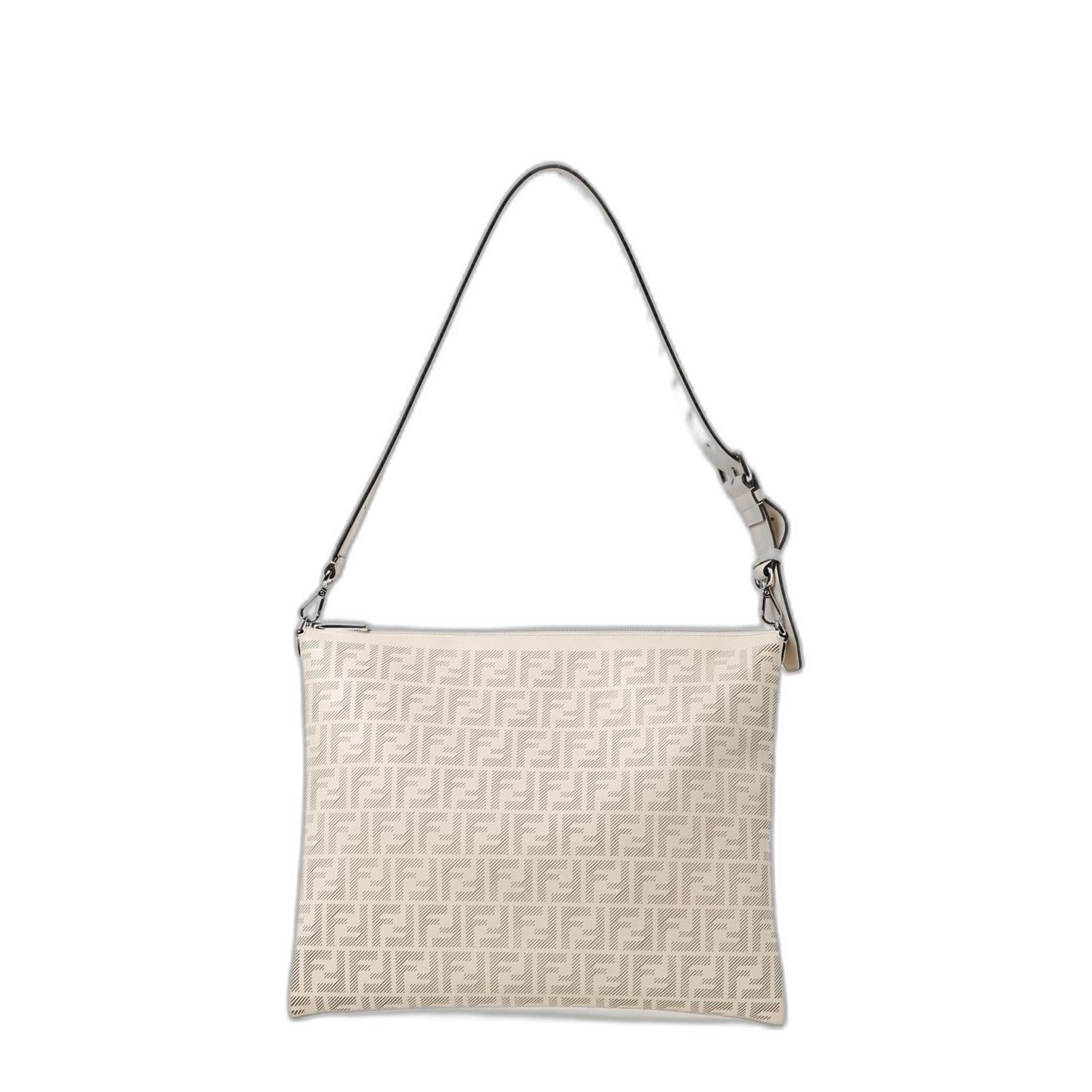 After FF
Ivory Calfskin Leather Shoulder Bag - Image 1