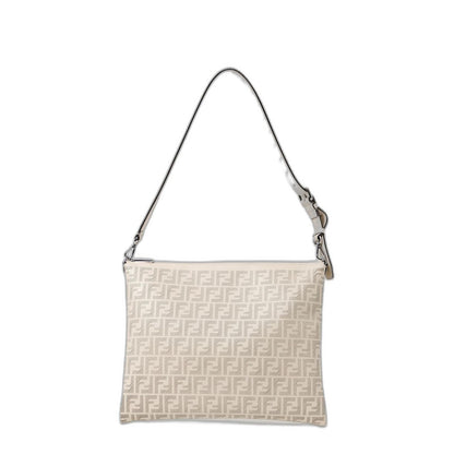 After FF
Ivory Calfskin Leather Shoulder Bag - Image 1