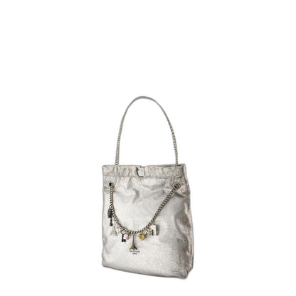 Medium Crush Tote Bag in Silver - Image 2