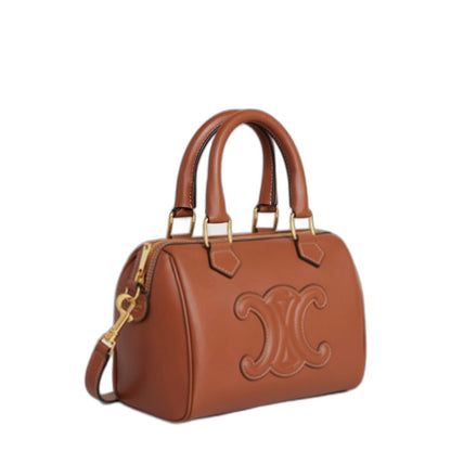 Small 2way Boston Bag in Tan Calfskin - Image 1