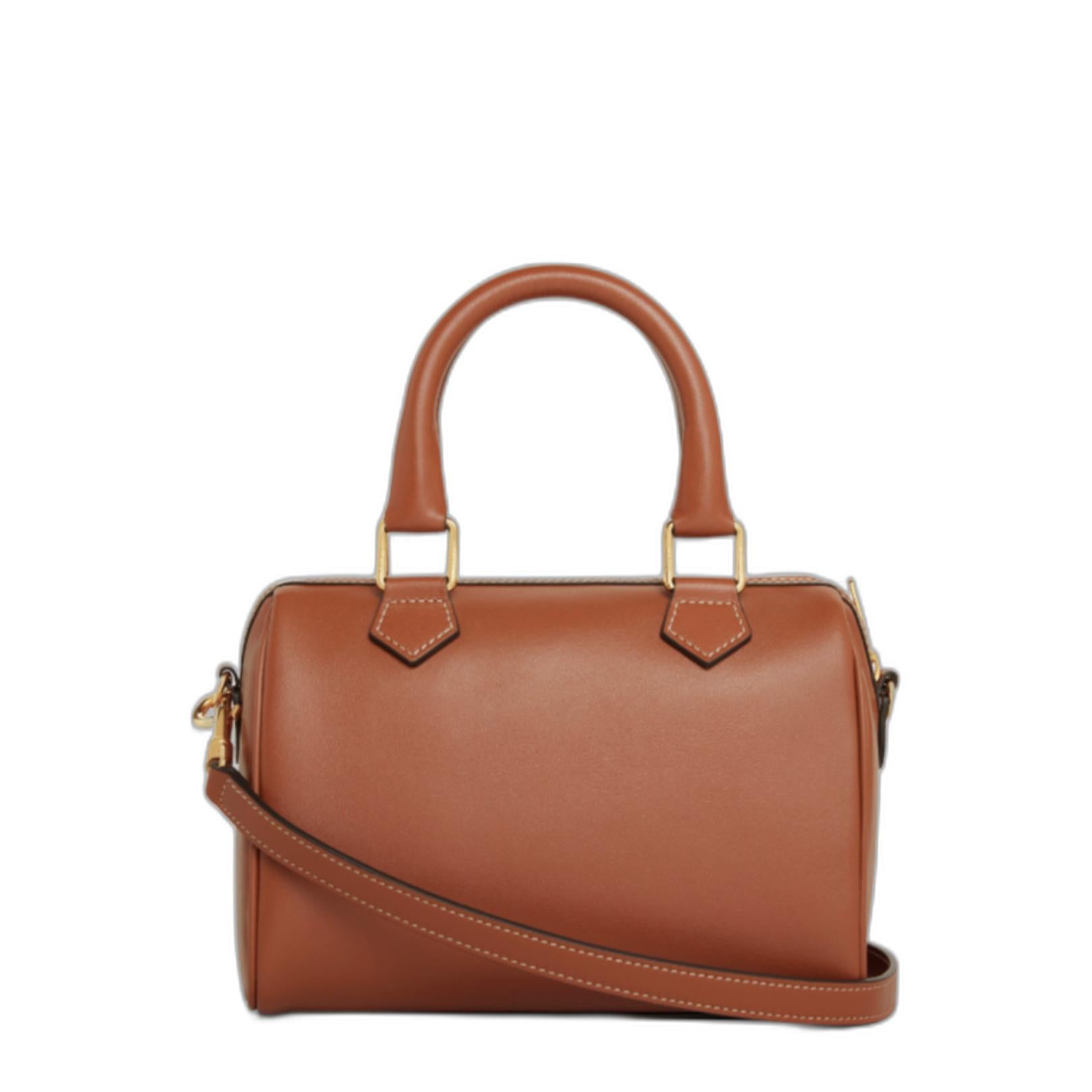 Small 2way Boston Bag in Tan Calfskin - Image 2