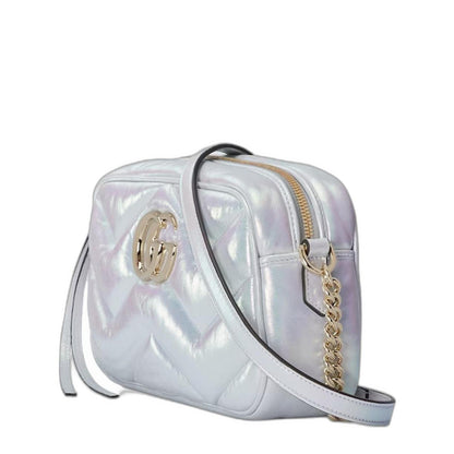 Gg Marmont Small Shoulder Bag in Blue Iridescent - Image 2