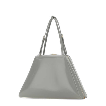 Logo Plaque Clasp Top Handle Bag in Light Grey - Image 2
