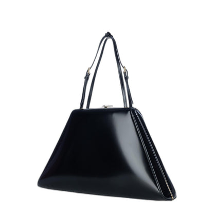 Logo Plaque Clasp Top Handle Bag in Black - Image 4