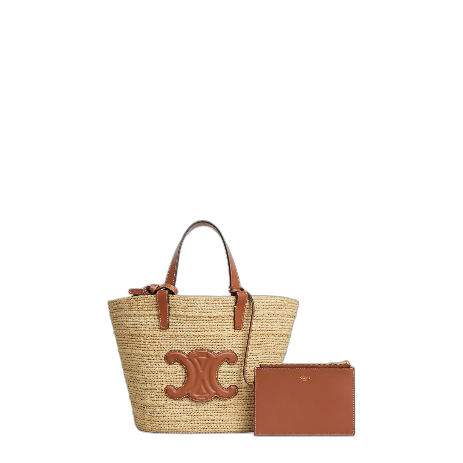 Teen Supple  Classic Panier In Raffia And Calfskin - Image 2