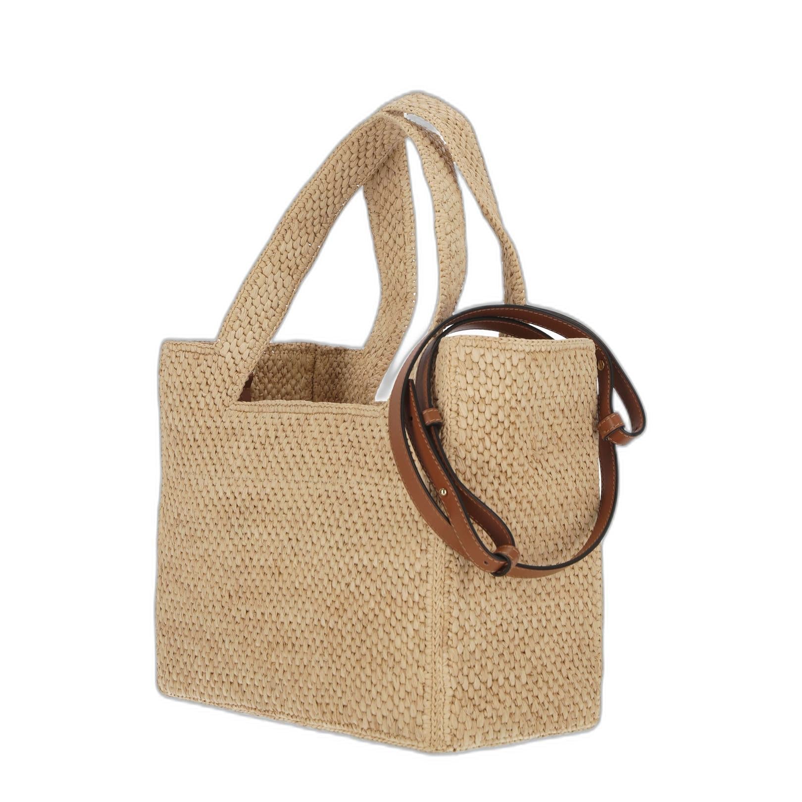 Medium Loewe Font Tote In Raffia - Image 3