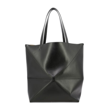 Puzzle Fold XL Leather Tote Bags - Black - Image 2